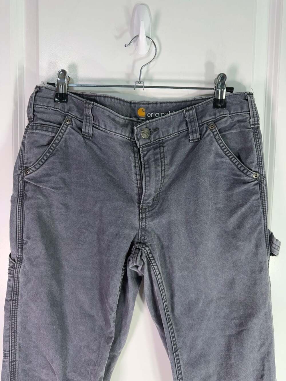Carhartt Original Fit Gray Canvas Work Pants Carpenter Utility Size 4 Regular - Picture 3 of 8